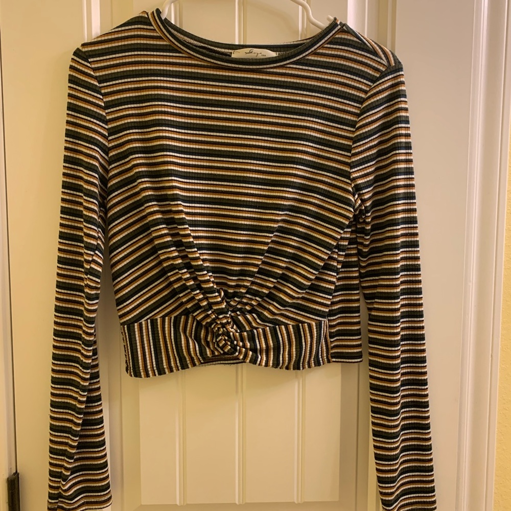 Multicolor striped crop top